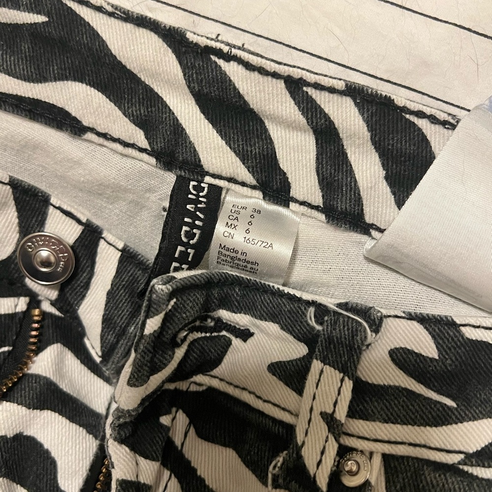 H&M Zebra Print High Rise Jeans